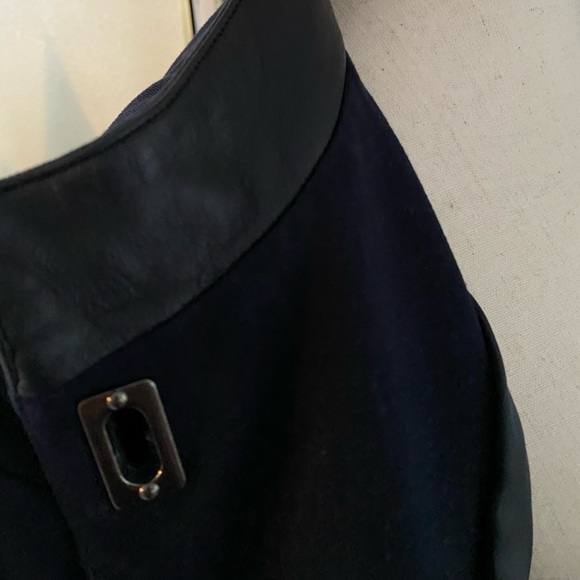 Vintage Classic Ralph Lauren leather Indigo navy blue blazer jacket size 14 EC - Picture 12 of 14